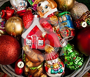 Christmas or New Year background with basket