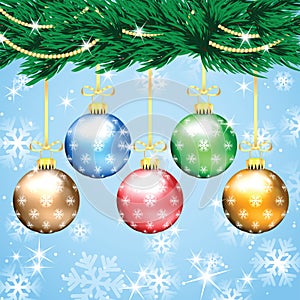 Christmas and New Year background with Christmas tree