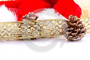 Christmas or New Year background. decoration fir tree branches