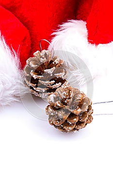 Christmas or New Year background. decoration fir tree branches