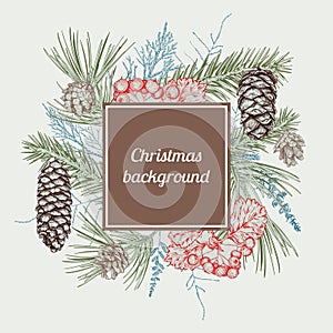 Christmas hand drawn background photo