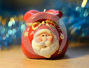 Christmas new year background santa claus red candle party toy