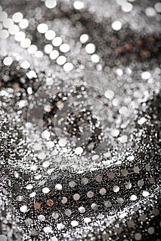 Christmas New Year Black and Silver Glitter background.