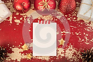 Christmas New Year concept card template retro