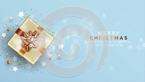Christmas new year copper 3d top view gift card