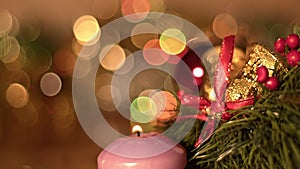 Christmas New Year Decoration and Celebration Candle Light