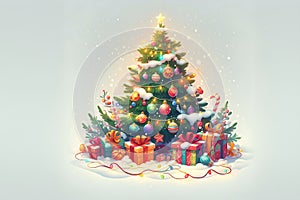 christmas new year festival and colorful gifts