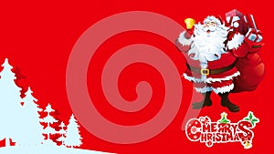 Christmas new year festival  in red background and post card design