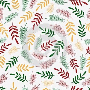 Christmas and New Year floral style seamless vector pattern