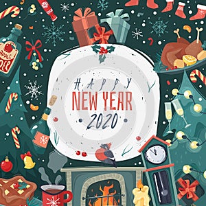 Christmas new year frame illustration