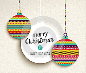 Christmas and new year fun color design bauble