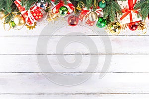 Christmas and New Year gift boxes background