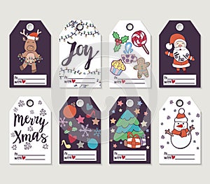 Christmas and New Year gift tags and cards.