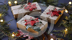 Christmas and new year gifts and decoration