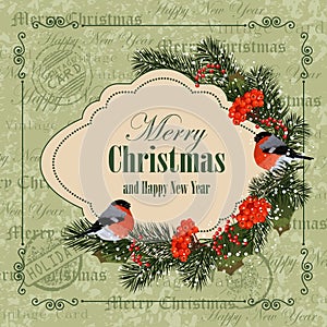 Christmas and New Year greeting card