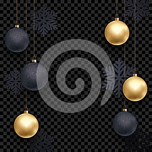 Christmas New Year greeting card background template vector golden ball decoration snowflake pattern