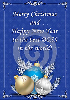 Christmas and New Year greeting card for the boss