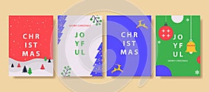 Christmas and New Year greeting cards set
