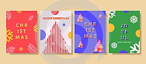 Christmas and New Year greeting cards set