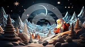 Happy santa clause take a nap on the ground snow Generative AI photo