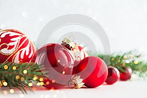 Christmas and New Year holiday background. Xmas greeting card. Winter holidays.