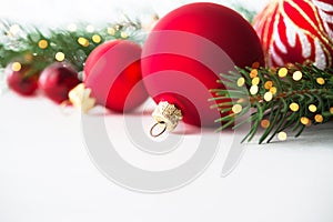 Christmas and New Year holiday background. Xmas greeting card. Winter holidays.