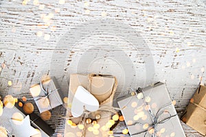 Christmas and New Year holiday background. Xmas greeting card. Winter holidays.