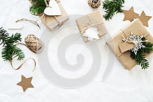 Christmas and New Year holiday background. Xmas greeting card. Winter holidays.