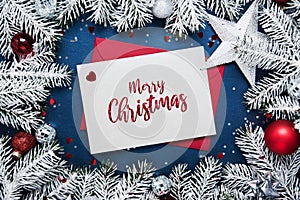 Christmas and New Year holiday background. Xmas greeting card. Winter holidays.
