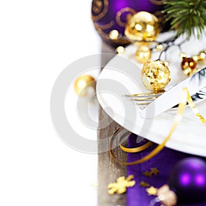 Christmas And New Year Holiday Table Setting