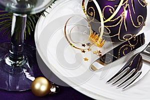 Christmas And New Year Holiday Table Setting