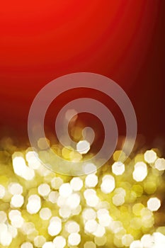 Christmas and New Year holidays blurred golden sparkles on red background
