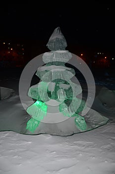 Before Christmas and New Year, the inhabitants of the polar city of Norilsk make ice figures from fairy-tale characters and Christ