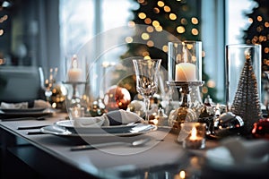 Christmas and New Year lifestyle table setting