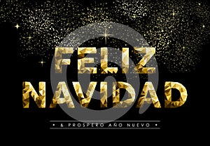 Christmas new year low poly gold spanish navidad