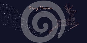 Christmas and new year luxury deer web banner