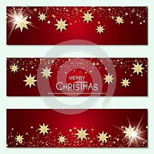 Christmas and New Year luxury horizontal vector banners collection
