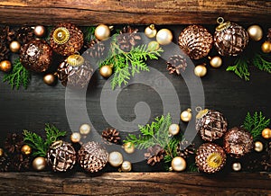 Christmas or New Year moody rustic background