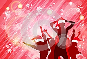 Christmas New Year Party Dancing Girl Poster