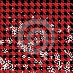 Christmas and New Year pattern at Buffalo Plaid. Festive background for design and print