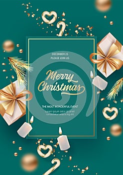 Christmas and New Year poster template