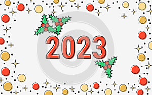 Christmas and New Year retro style vector illustration