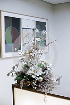 Christmas and New Year's flowers composition.