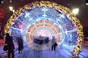 Christmas and New Year`s illuminations in Moscow.