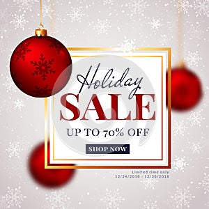 Christmas and New Year sale banner. Vector