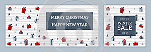 Christmas and New Year sale vector banner template. Good for poster, banner, web ads