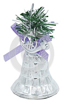 Christmas and new year silver bell toy for fir tree or any other decorations