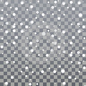 Christmas and New Year snow vector isolated on transparent background.