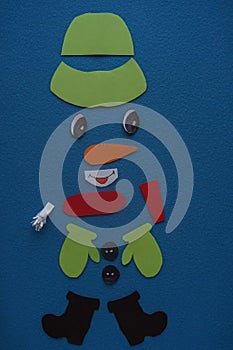 Christmas New Year Snowman handmade. Step by step photo instruction. DIY concept. Step 2-9. Preparation elements photo