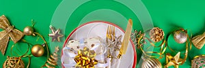 Christmas and New Year table setting background